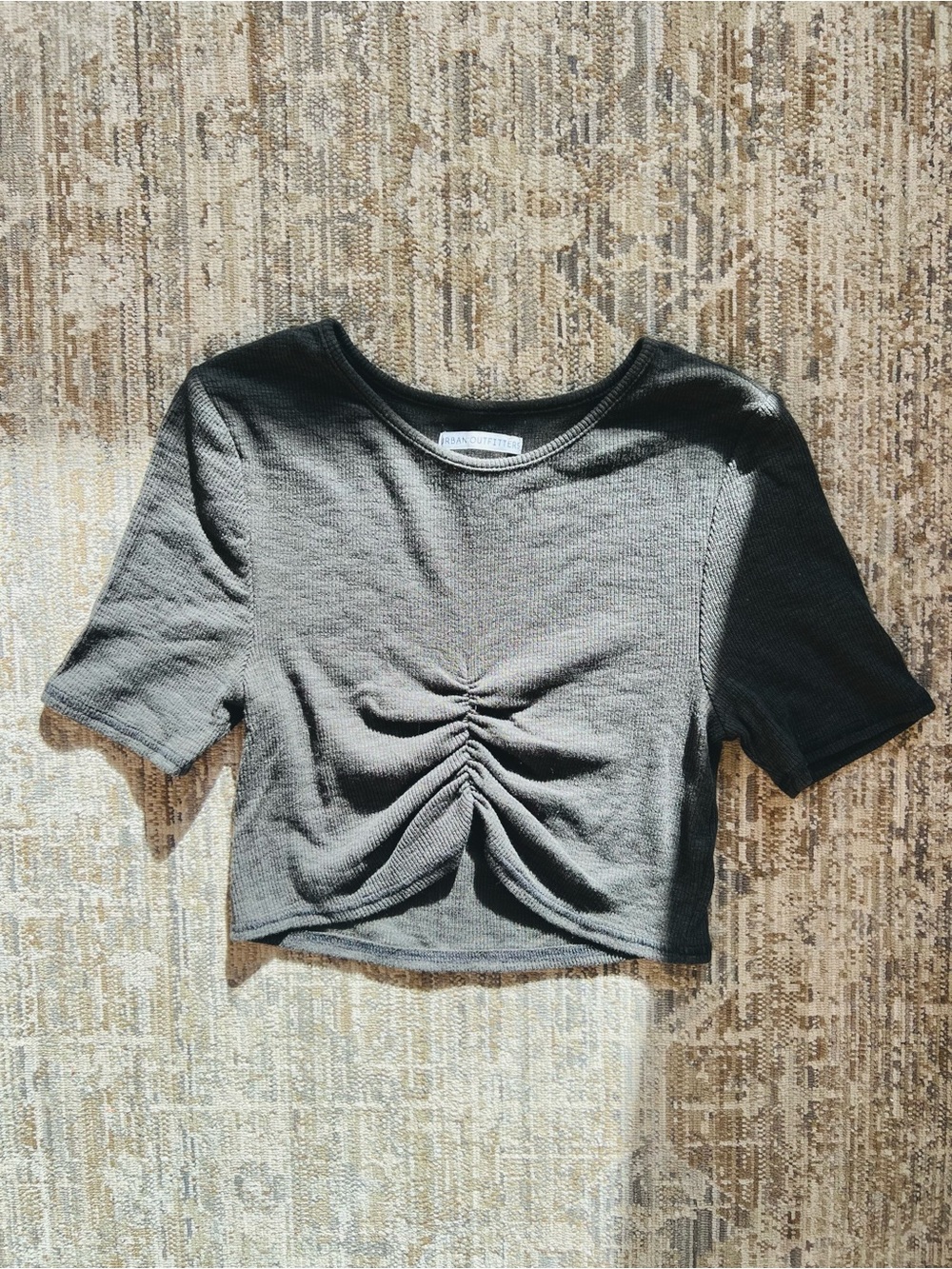 Urban Outfitters Grey Ruched Crop Top